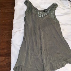 Green loose fitting tang top, Rue 21, size XS